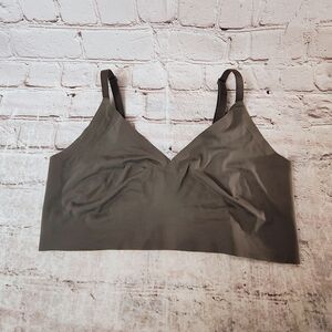 True & Co Brallete Low V Grey Bra Large